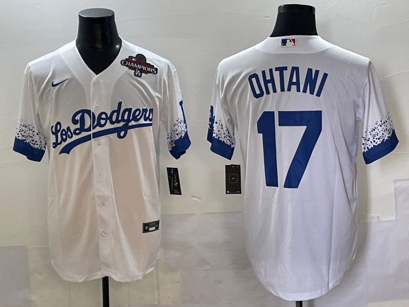 Men Los Angeles Dodgers #17 Ohtani white Nike MLB 2025 Jersey style 5->los angeles dodgers->MLB Jersey